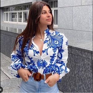Zara printed blouse